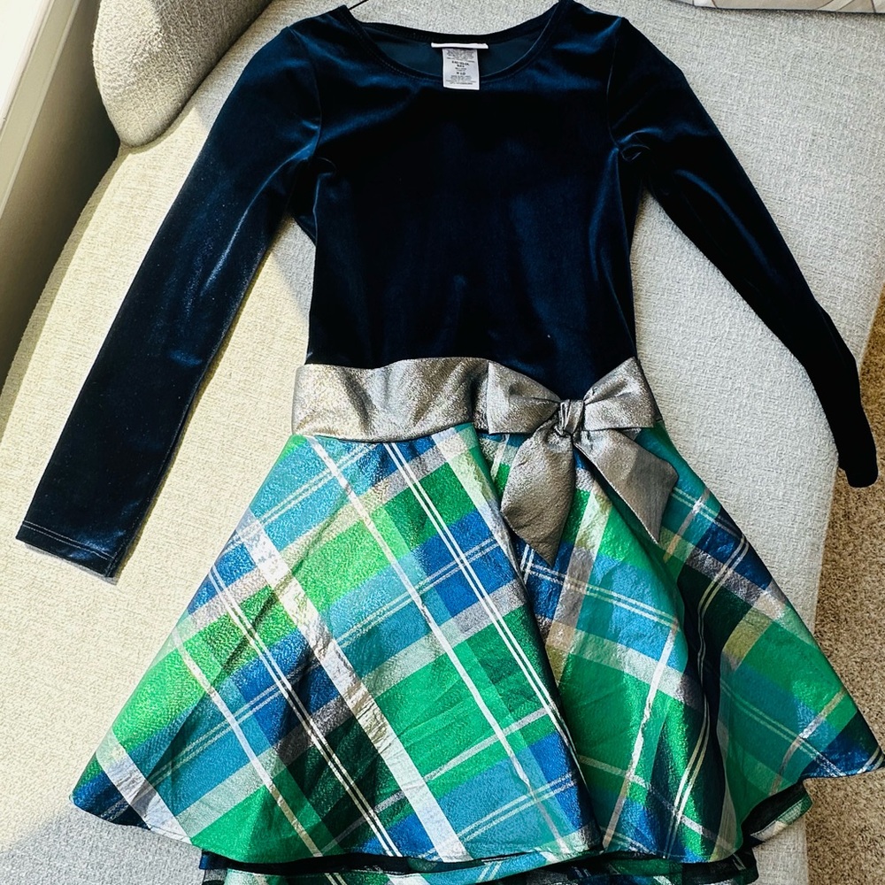 Elegant Kids Formal Dress with Silver Bow